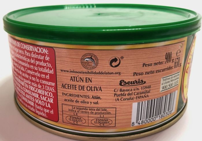 Тунец в оливковом масле Hacendado Испания 900гр